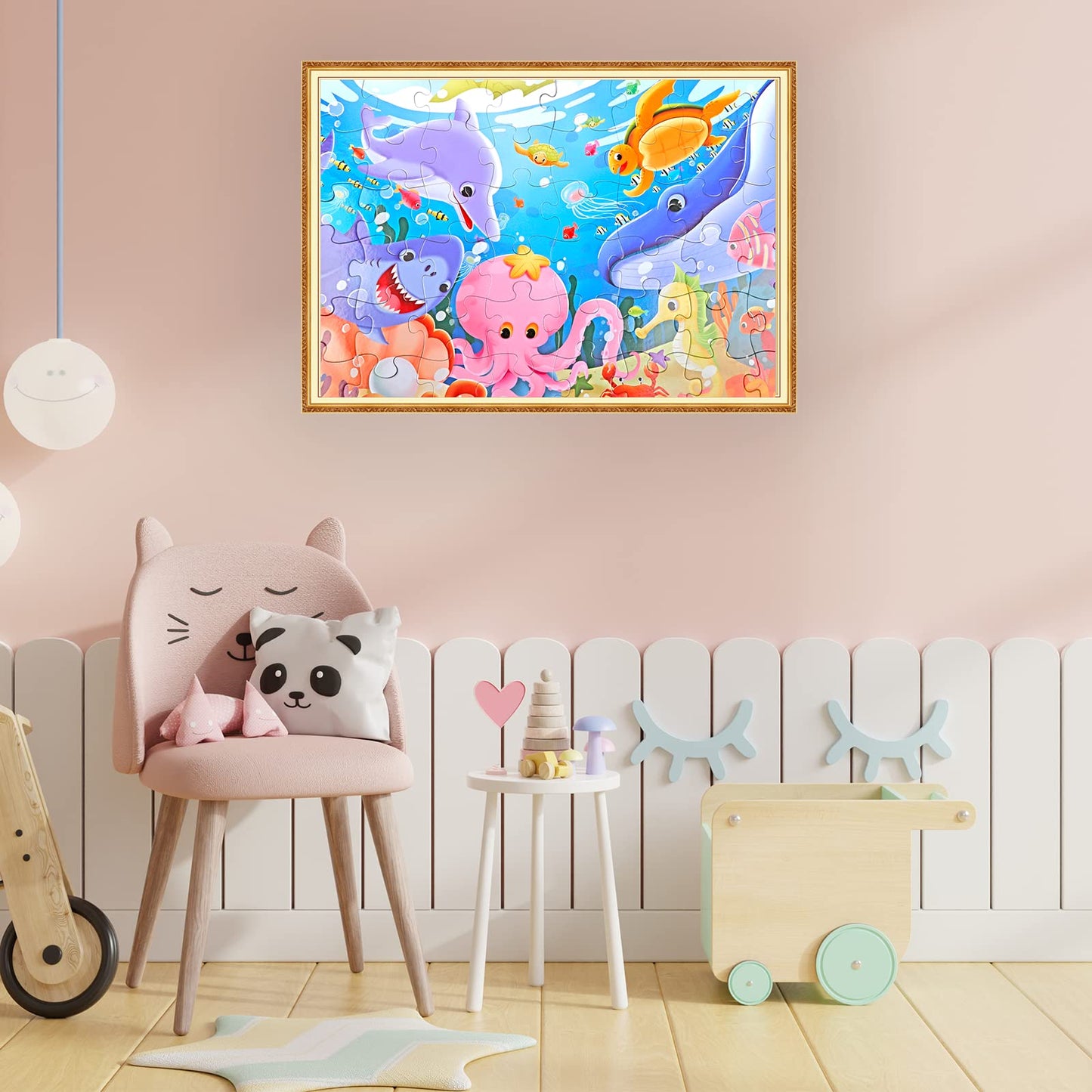 IFLOVE Jumbo Floor Puzzle for Kids – Underwater 48-Piece Learning Toy