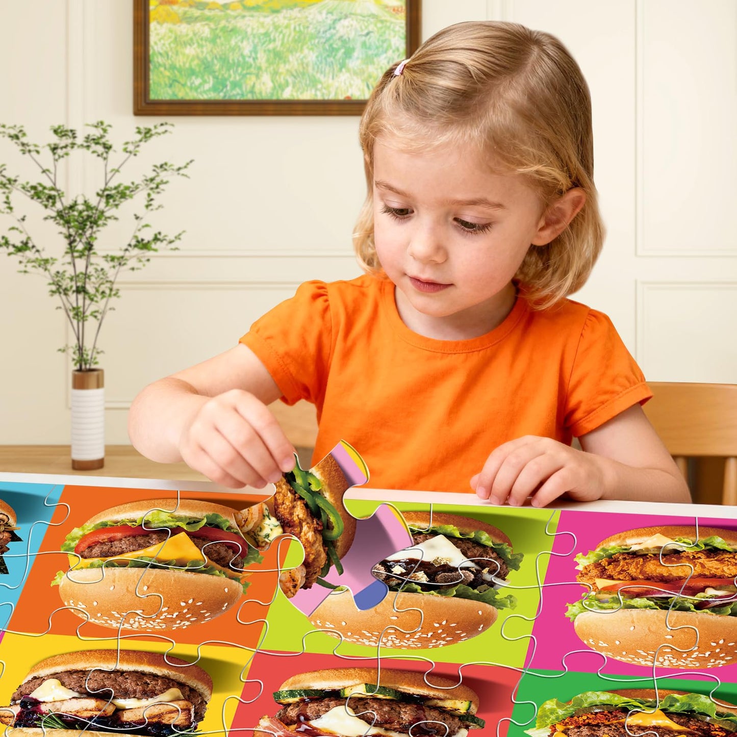 IFLOVE Jumbo Floor Puzzle for Kids – 48-Piece Hamburger Jigsaw, Safe Fun for Ages 3–8