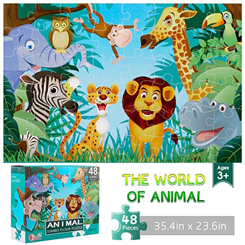 IFLOVE Jumbo Floor Puzzle – 48-Piece Animal Jigsaw for Kids Aged 3-6 | Educational Toy