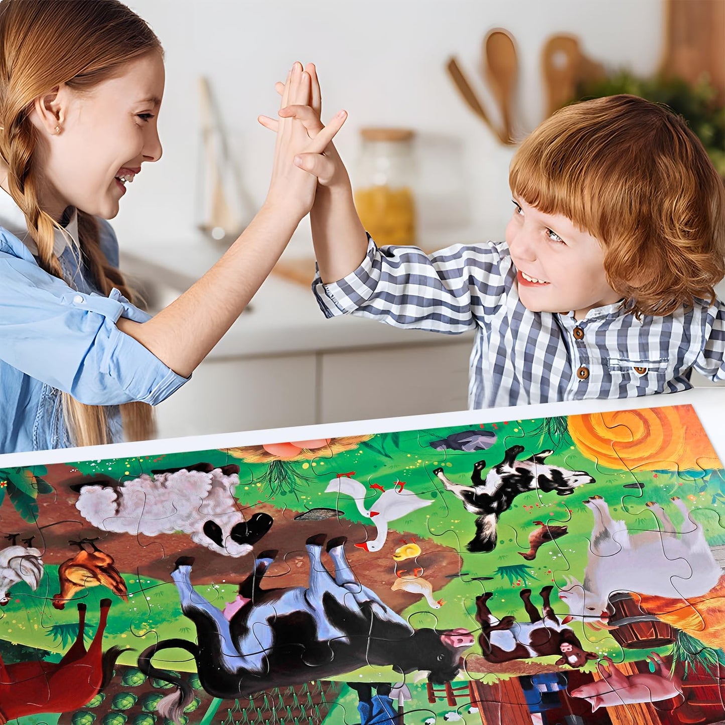IFLOVE Jumbo Farm Floor Puzzle – 48-Piece Barn Puzzle for Kids 3-8