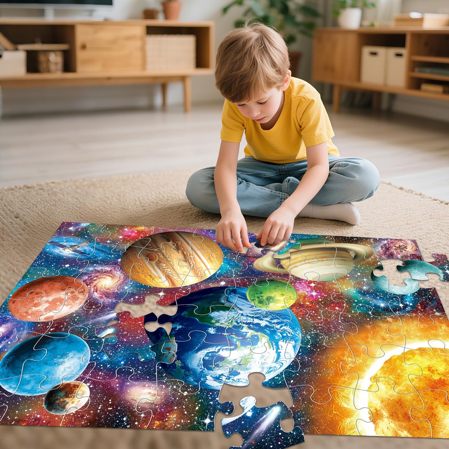 IFLOVE Jumbo Floor Puzzle – Solar System 48-Piece Large Kids Jigsaw for Ages 3-8