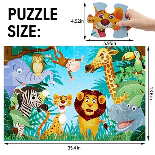 IFLOVE Jumbo Floor Puzzle – 48-Piece Animal Jigsaw for Kids Aged 3-6 | Educational Toy