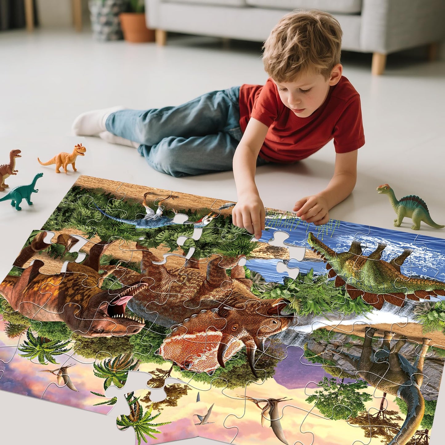 IFLOVE Jumbo Floor Puzzle – 48-Piece Dinosaur for Toddlers 3-5 | Educational Toy Gift