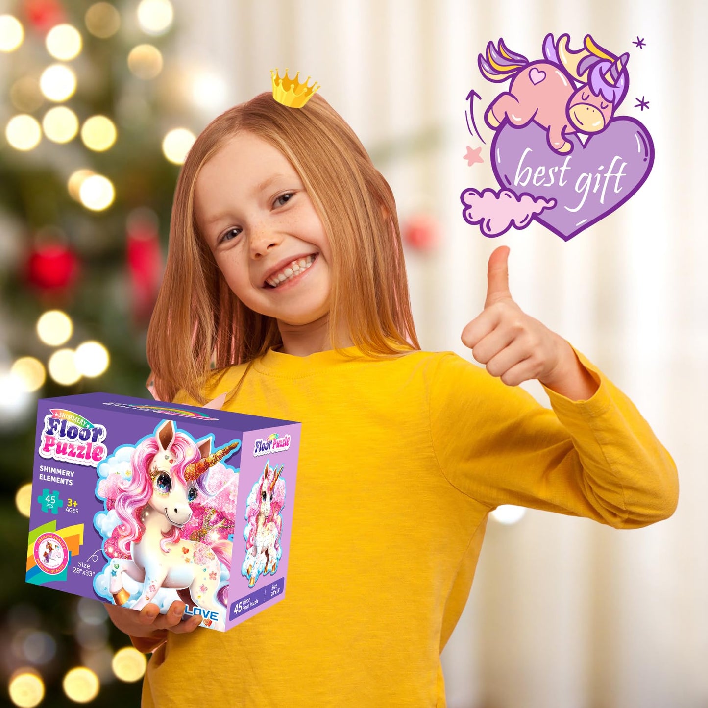 IFLOVE Jumbo Floor Puzzle - 48-Piece Unicorn for Kids Ages 3-8