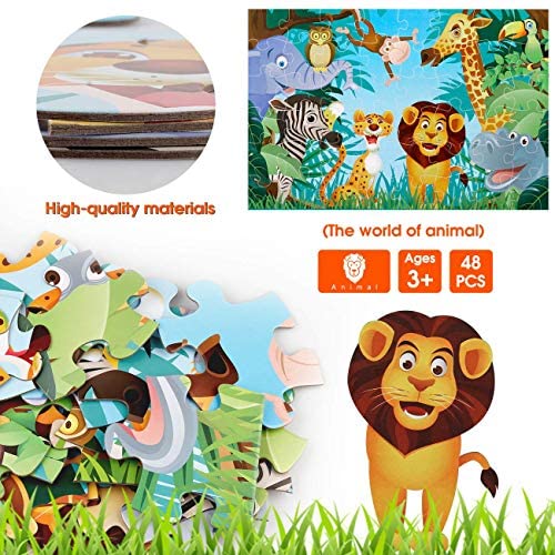 IFLOVE Jumbo Floor Puzzle – 48-Piece Animal Jigsaw for Kids Aged 3-6 | Educational Toy