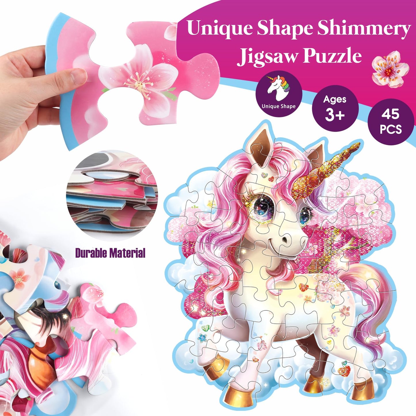 IFLOVE Jumbo Floor Puzzle - 48-Piece Unicorn for Kids Ages 3-8