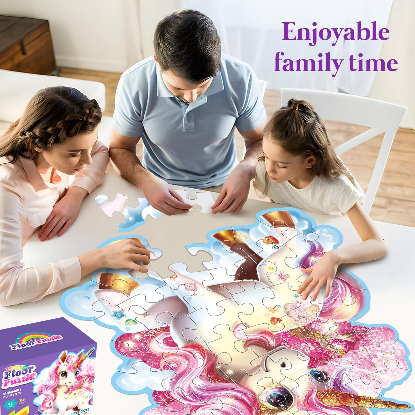 IFLOVE Jumbo Floor Puzzle - 48-Piece Unicorn for Kids Ages 3-8