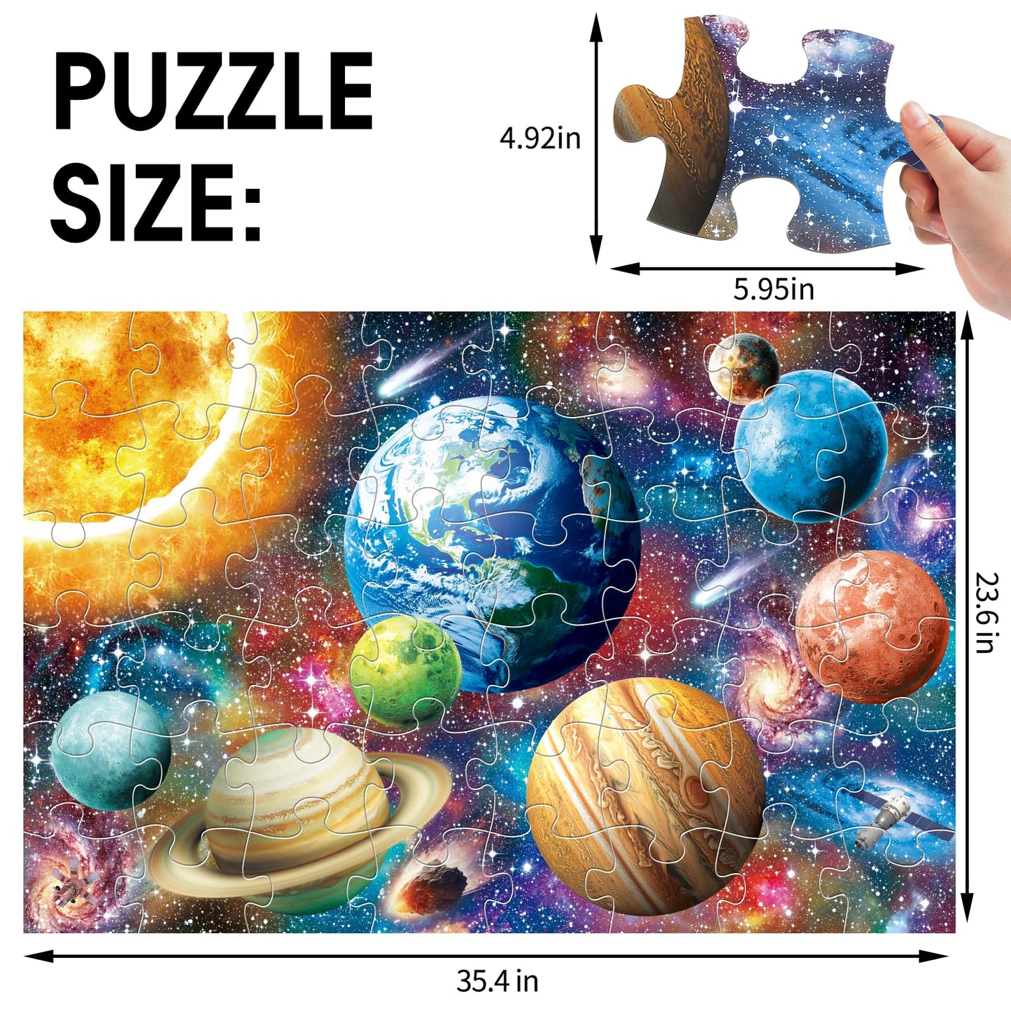 IFLOVE Jumbo Floor Puzzle – Solar System 48-Piece Large Kids Jigsaw for Ages 3-8