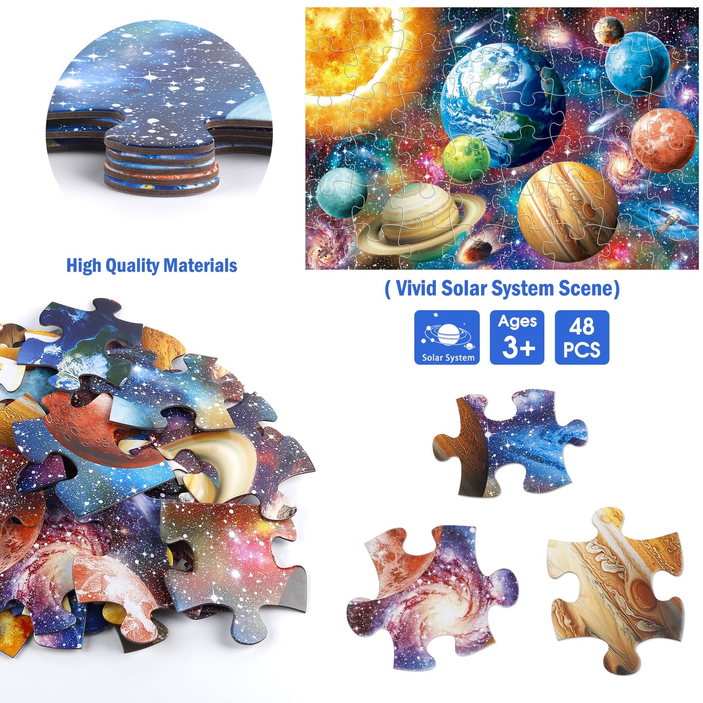 IFLOVE Jumbo Floor Puzzle – Solar System 48-Piece Large Kids Jigsaw for Ages 3-8