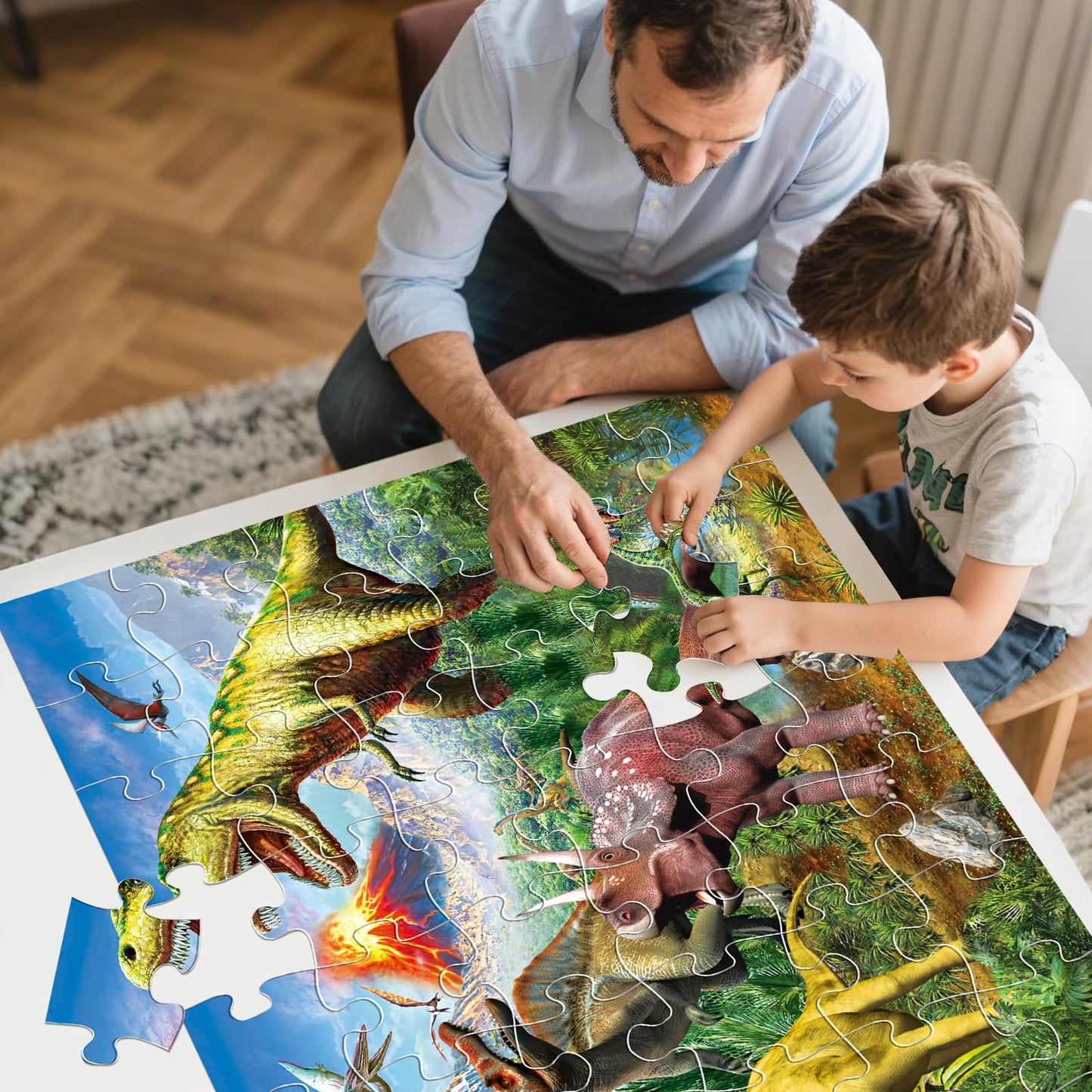 IFLOVE Jumbo Floor Puzzle – 48-Piece Volcano Dinosaur for Kids (Ages 3–8)