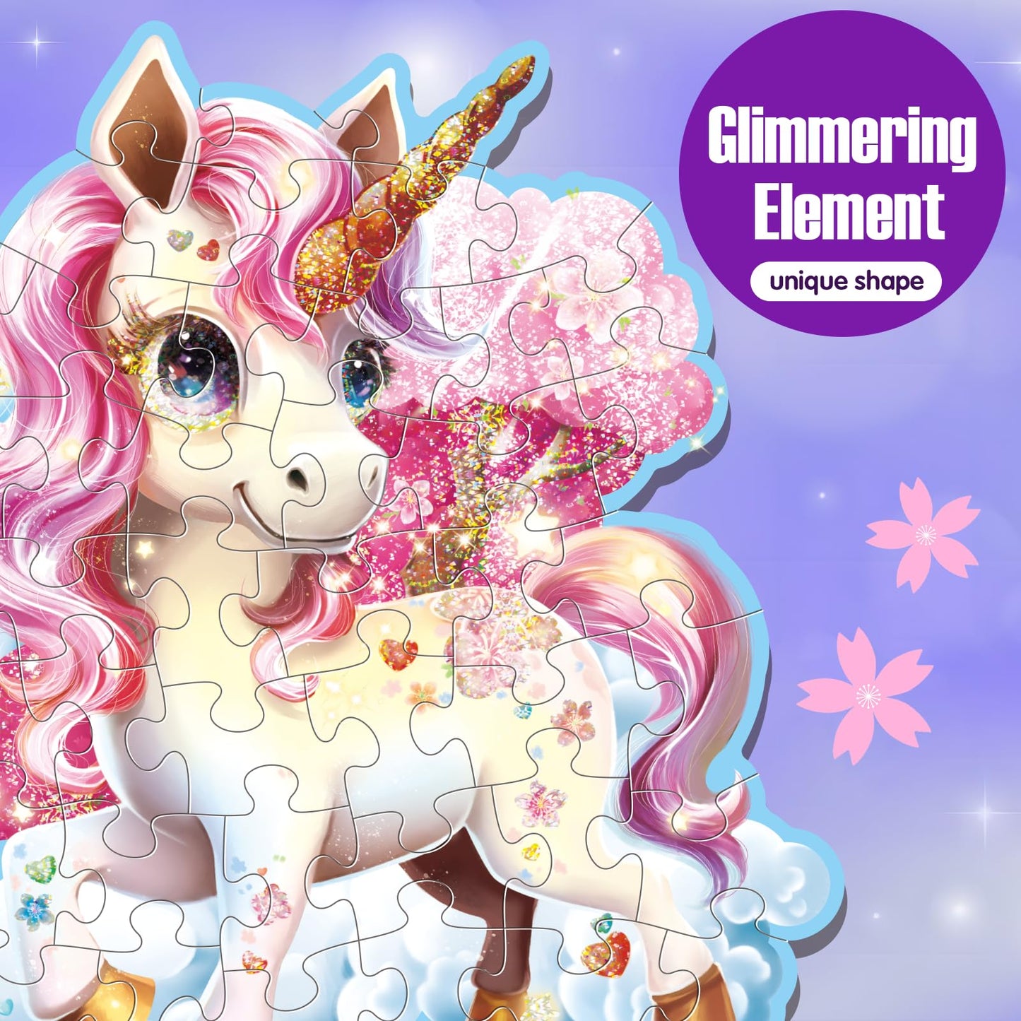 IFLOVE Jumbo Floor Puzzle - 48-Piece Unicorn for Kids Ages 3-8