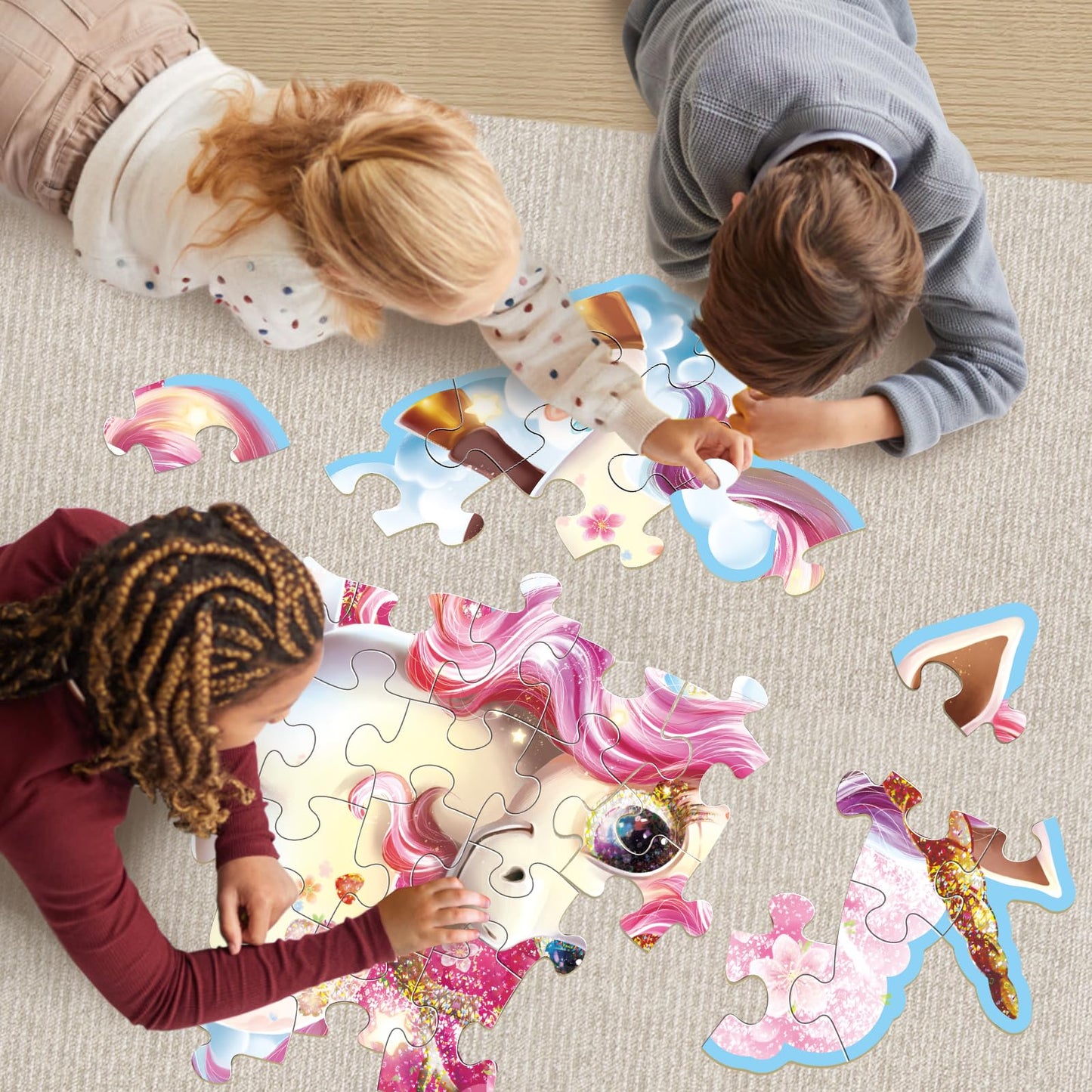 IFLOVE Jumbo Floor Puzzle - 48-Piece Unicorn for Kids Ages 3-8