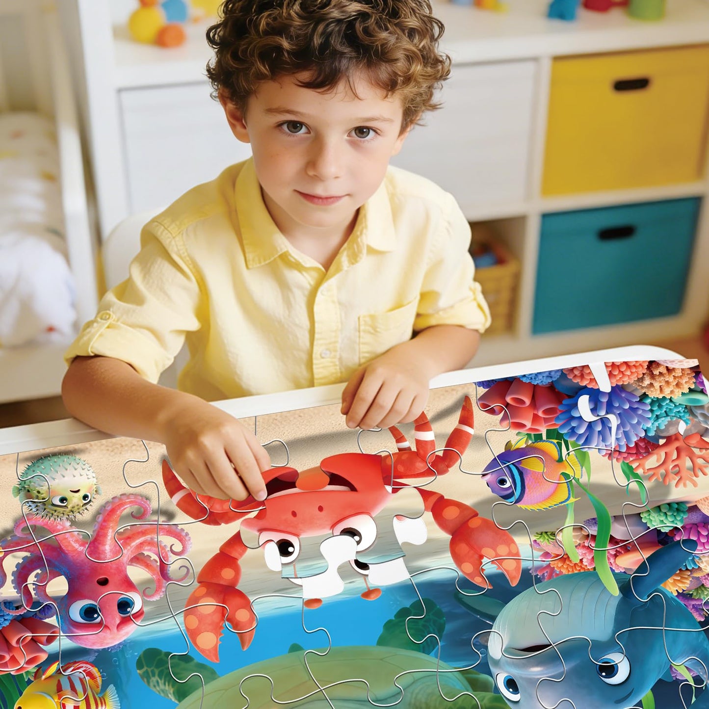 IFLOVE Jumbo Floor Puzzle – 48-Piece Sea Life Kids Puzzle for Ages 3-6