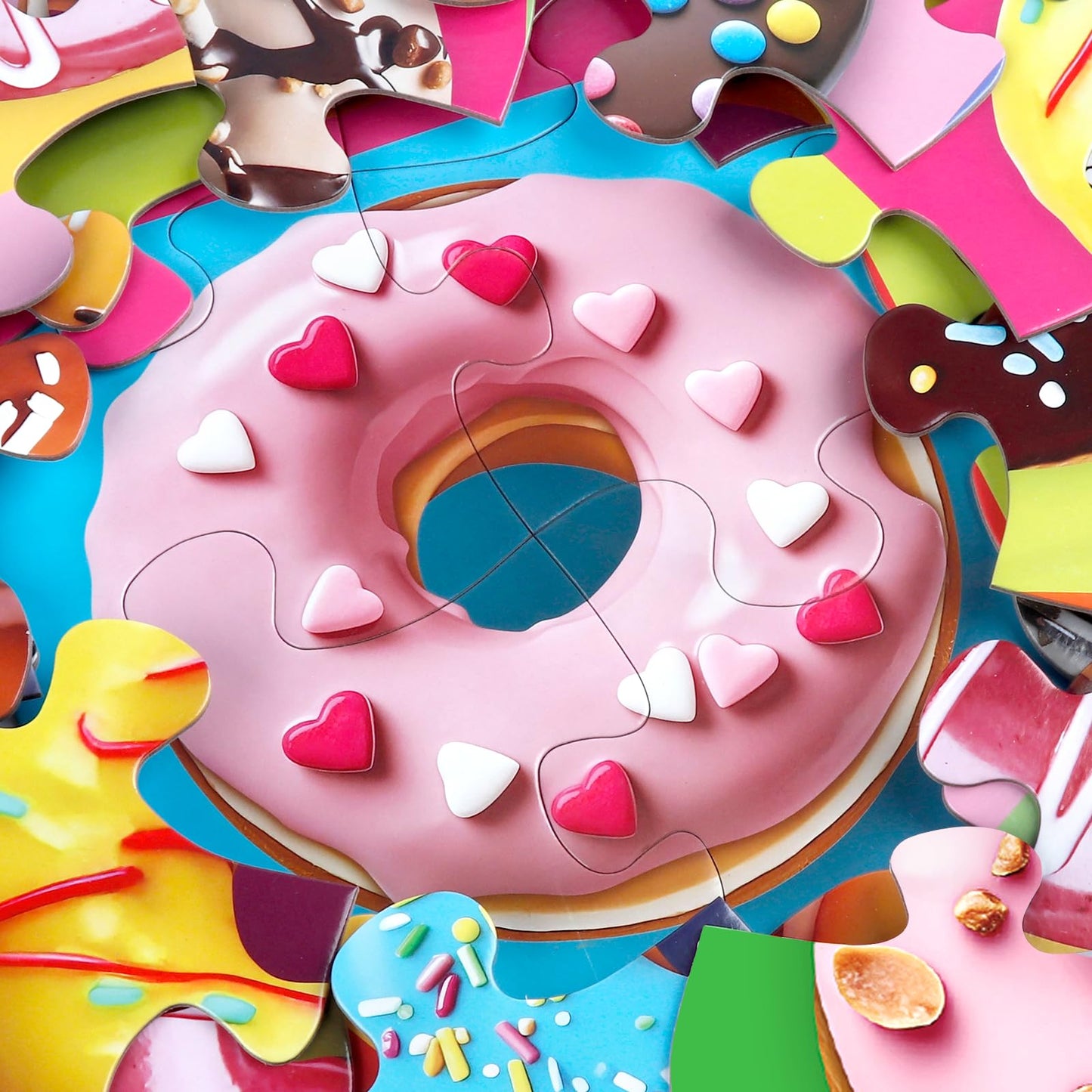 IFLOVE Jumbo Donut Puzzle — 48-Piece Colorful Floor Puzzle for Kids 3-5