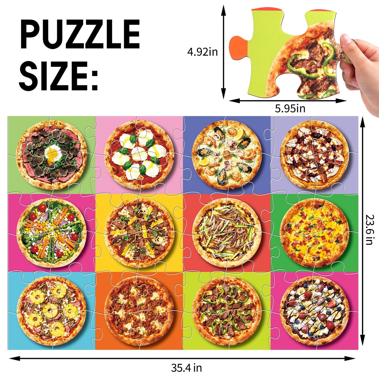 IFLOVE Jumbo Pizza Floor Puzzle – 48-Piece Learning Toy for Kids 3–8