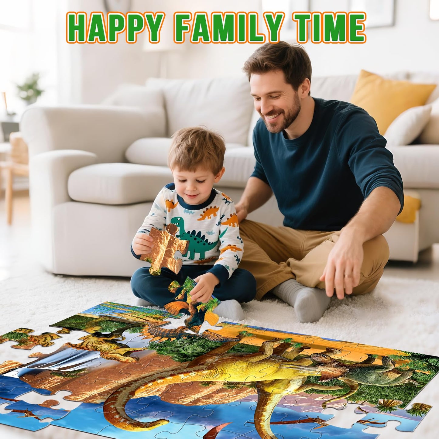 IFLOVE Jumbo Floor Puzzle – 48-Piece Waterfall Dinosaur for Preschool Learning