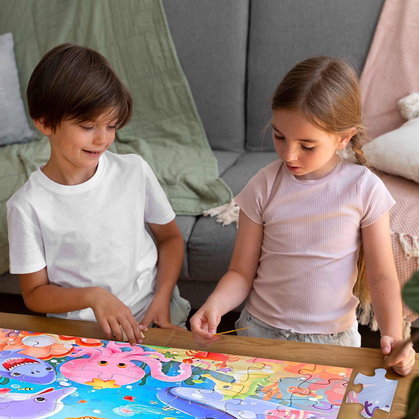 IFLOVE Jumbo Floor Puzzle for Kids – Underwater 48-Piece Learning Toy
