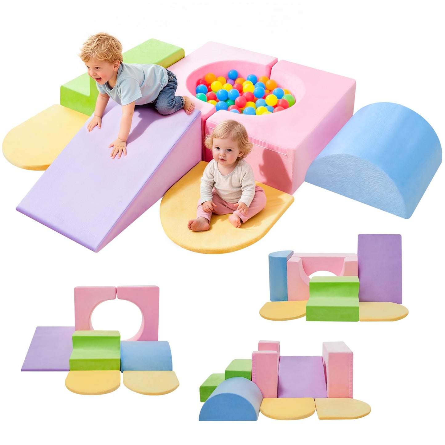 IFNOW 7-Piece Foam Climbing Blocks for Toddlers – Indoor Soft Play Gym