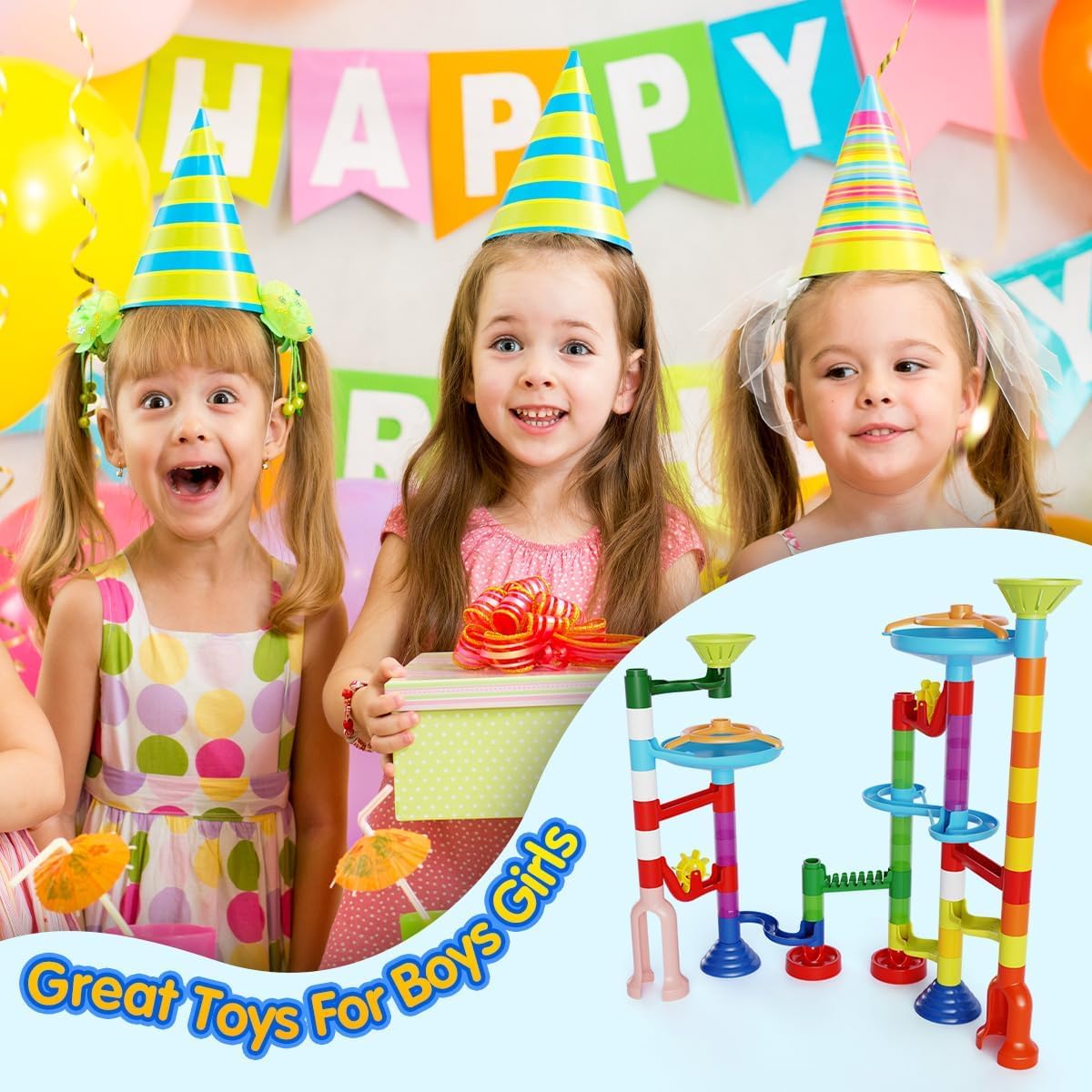 ifollower Marble Run 110pcs – STEM Marble Maze Toy for Kids 3-12