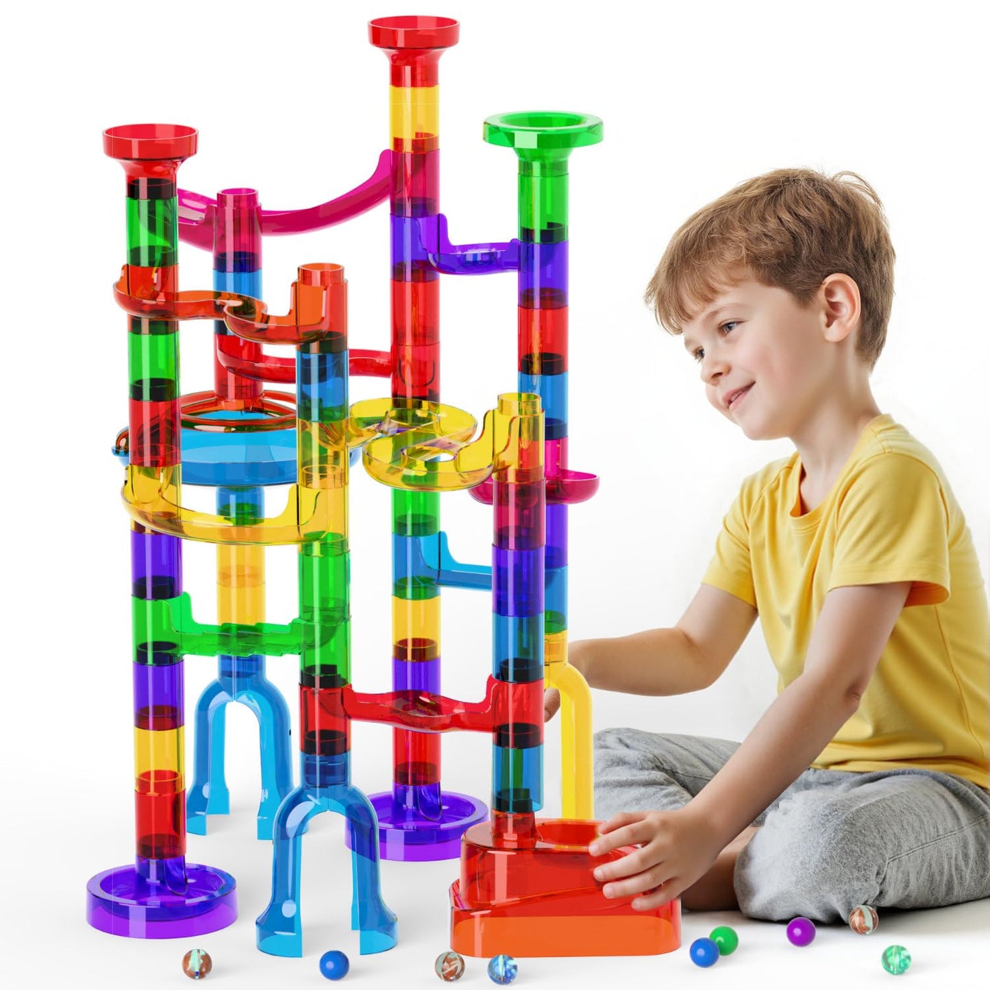 Ifollower Marble Run 109Pcs – STEM Building Toy for Kids 3-12