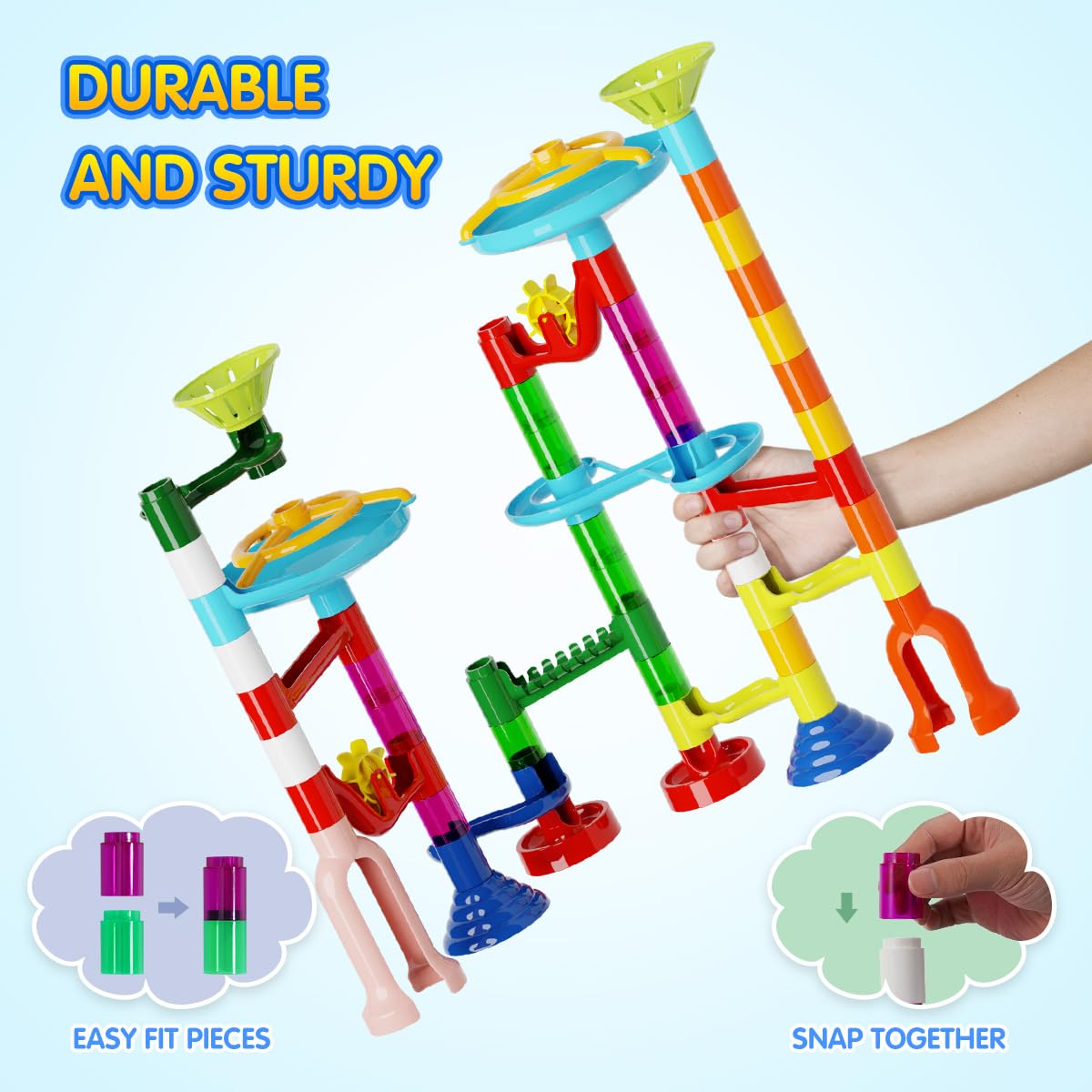 ifollower Marble Run 110pcs – STEM Marble Maze Toy for Kids 3-12