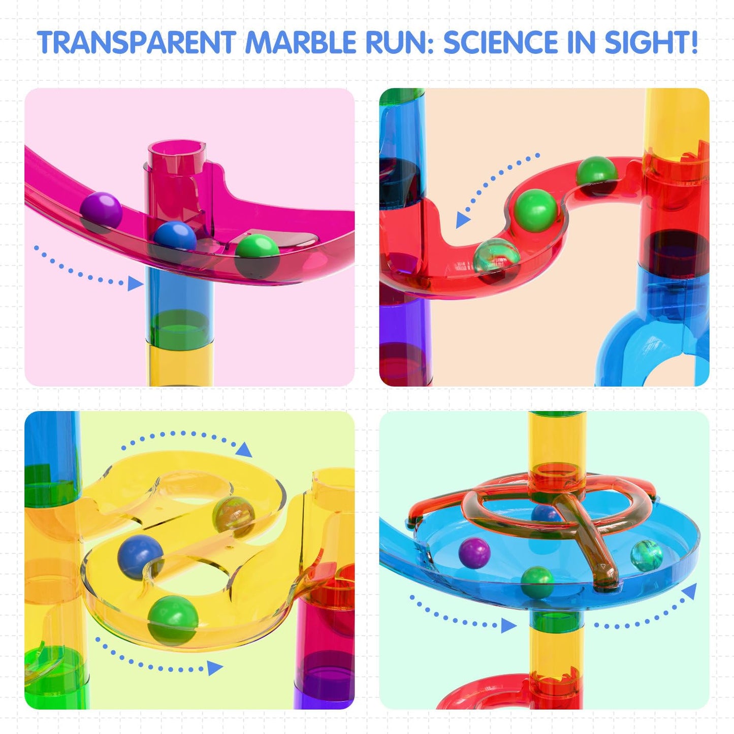 Ifollower Marble Run 109Pcs – STEM Building Toy for Kids 3-12