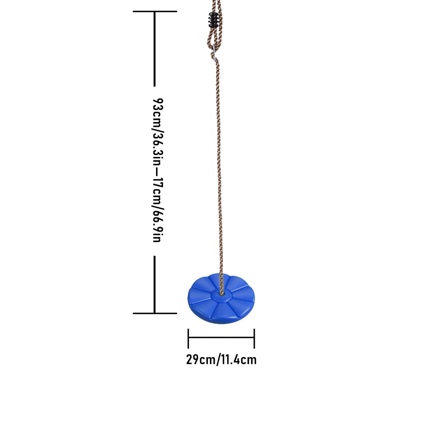 IFOYO Tree Rope Swing Disc – 11in Round Seat, 220lb Capacity, Adjustable 55-71in (Blue)
