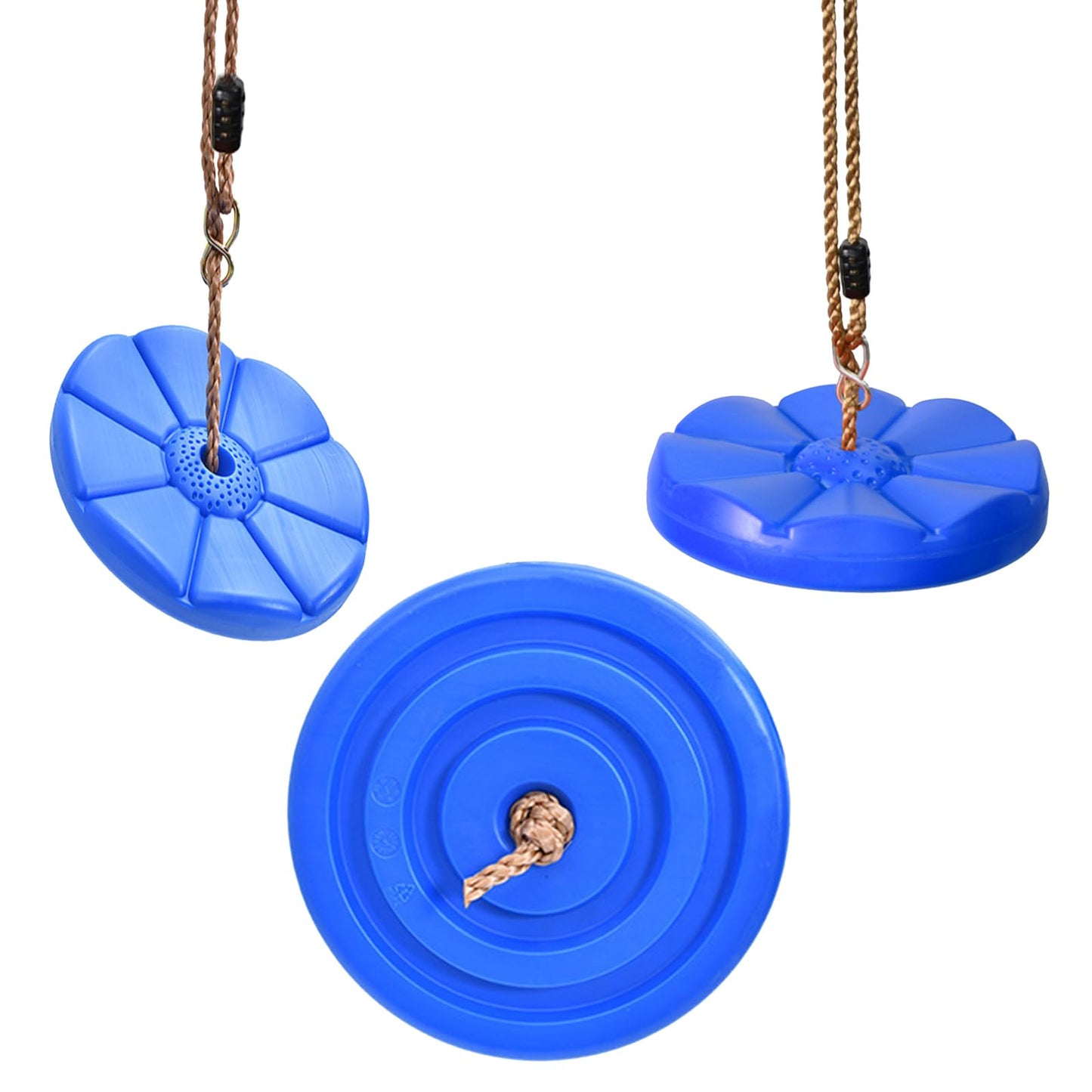 IFOYO Tree Rope Swing Disc – 11in Round Seat, 220lb Capacity, Adjustable 55-71in (Blue)