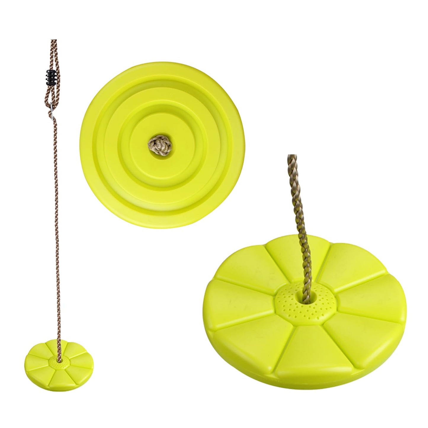 IFOYO Tree Swing Disc – Round Kids Swing Seat for Outdoor Backyard, 220 lbs, Yellow