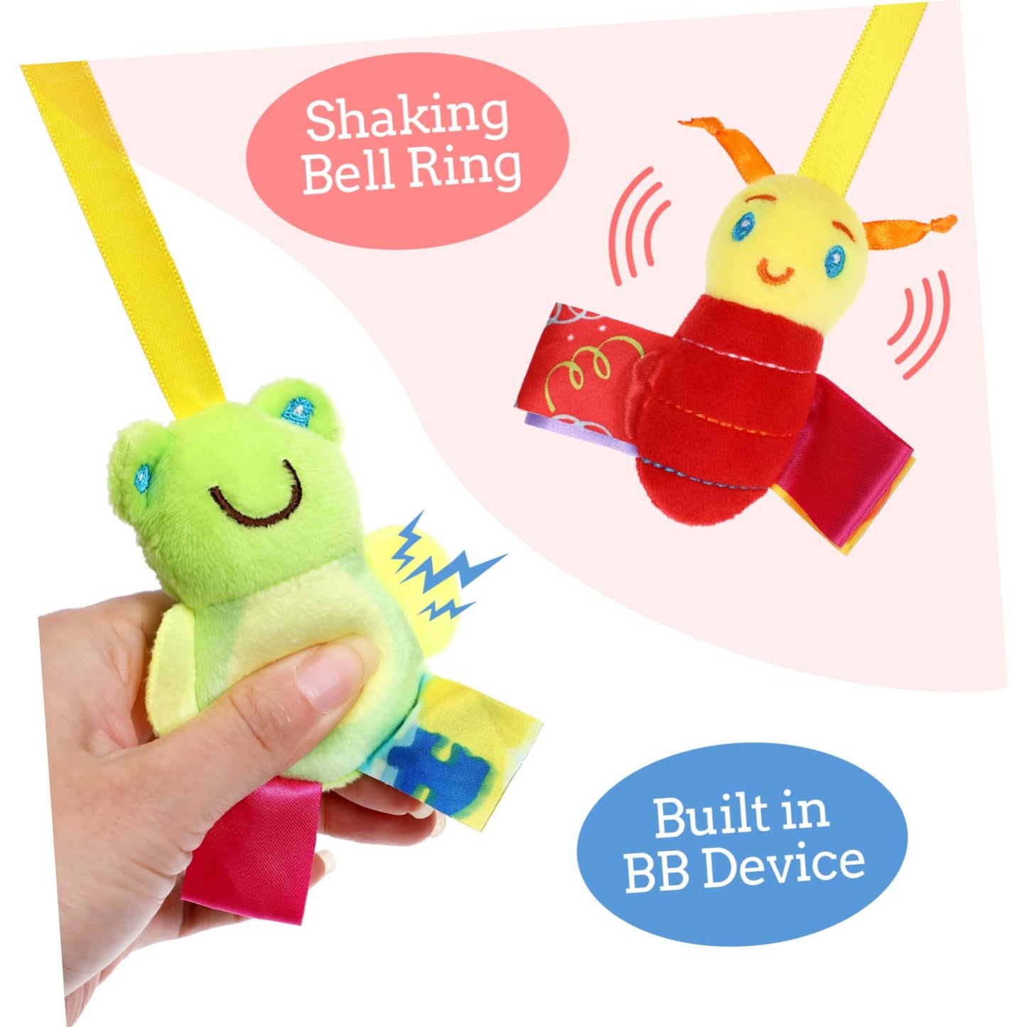 ifundom Car Seat Toys – Spiral Plush Rattle & Squeaker for Crib, Stroller & Car Seat