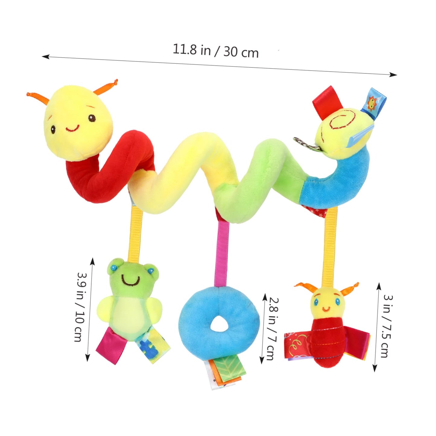 ifundom Car Seat Toys – Spiral Plush Rattle & Squeaker for Crib, Stroller & Car Seat