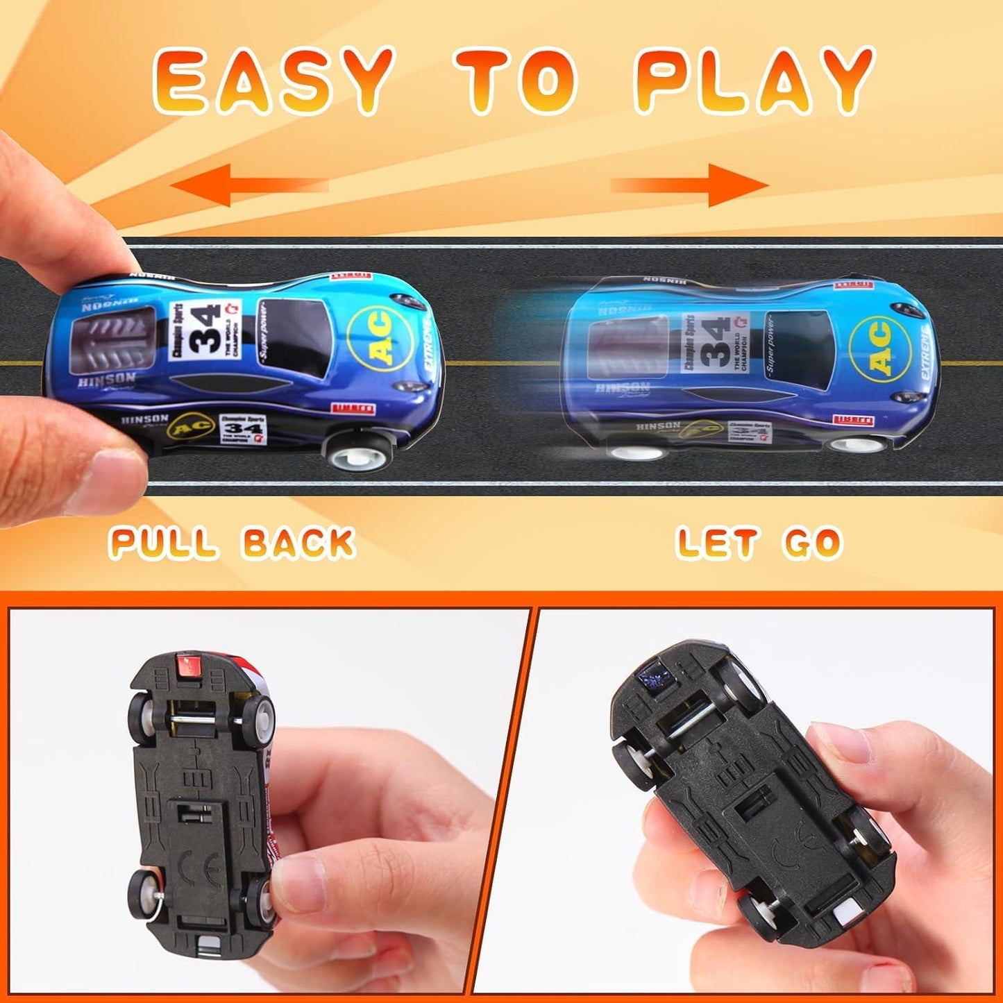 iFunLong 30 Pack Pull Back Cars for Kids – Bulk Mini Race Toys for Parties & Goody Bags
