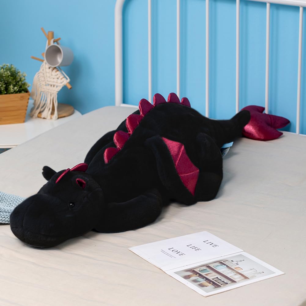 IFX24 Black Weighted Dragon Plush – 10 Lbs, 35.4 Inches for Comfort and Relaxation