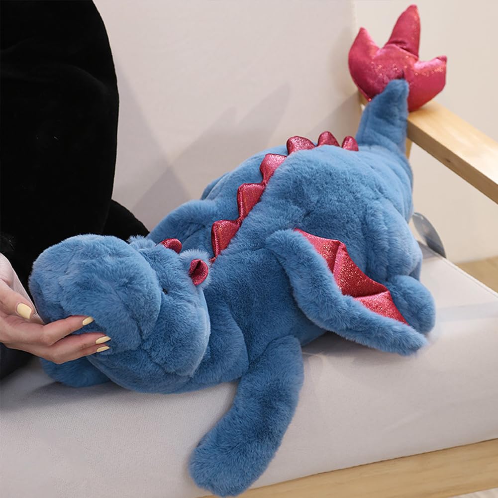 IFX24 Blue Dragon Plush – Giant 51.2-inch Stuffed Animal, Ultra Soft Dinosaur Pillow