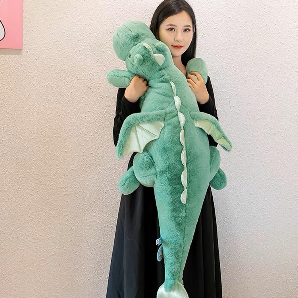 IFX24 Green Dragon Plush - Giant 51.2-Inch Soft Dragon Stuffed Animal