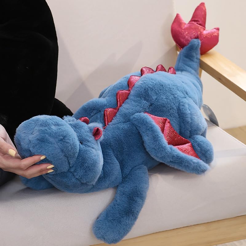 IFX24 35.4-Inch Blue Dragon Stuffed Animal | Soft Plush Pillow for Kids and Adults