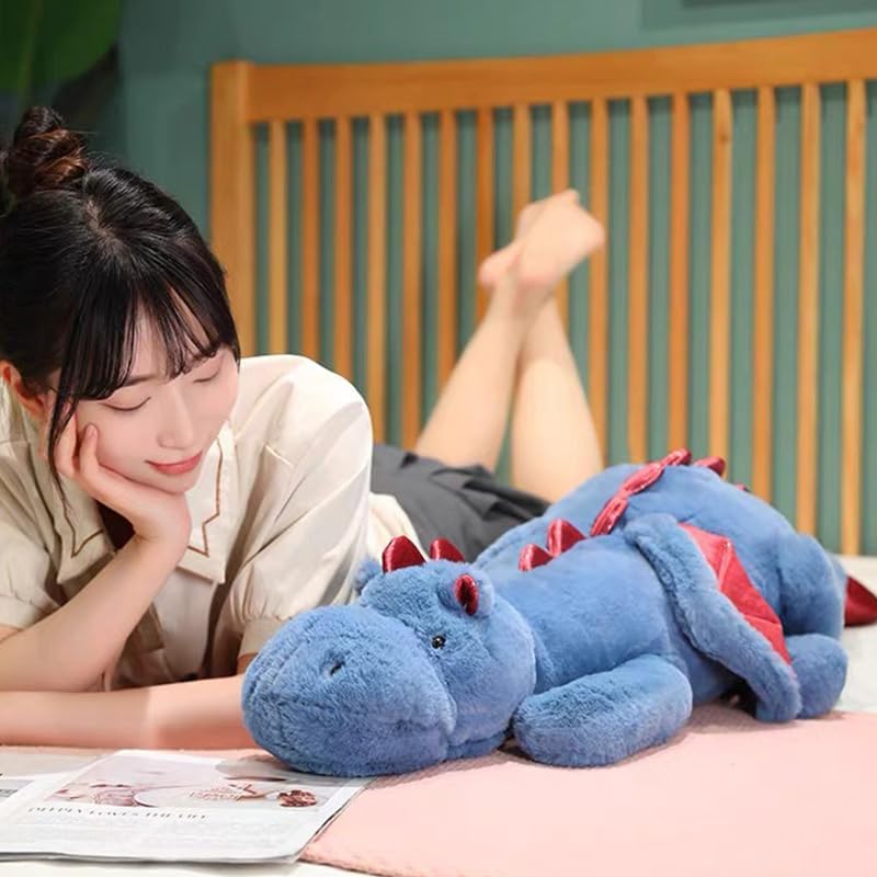 IFX24 35.4-Inch Blue Dragon Stuffed Animal | Soft Plush Pillow for Kids and Adults
