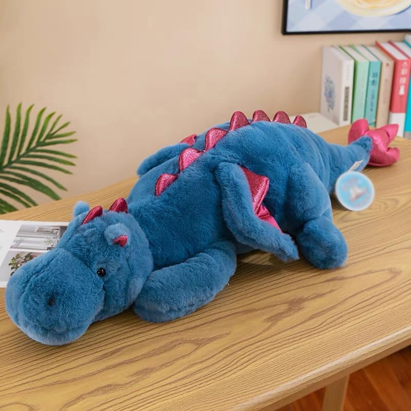 IFX24 35.4-Inch Blue Dragon Stuffed Animal | Soft Plush Pillow for Kids and Adults