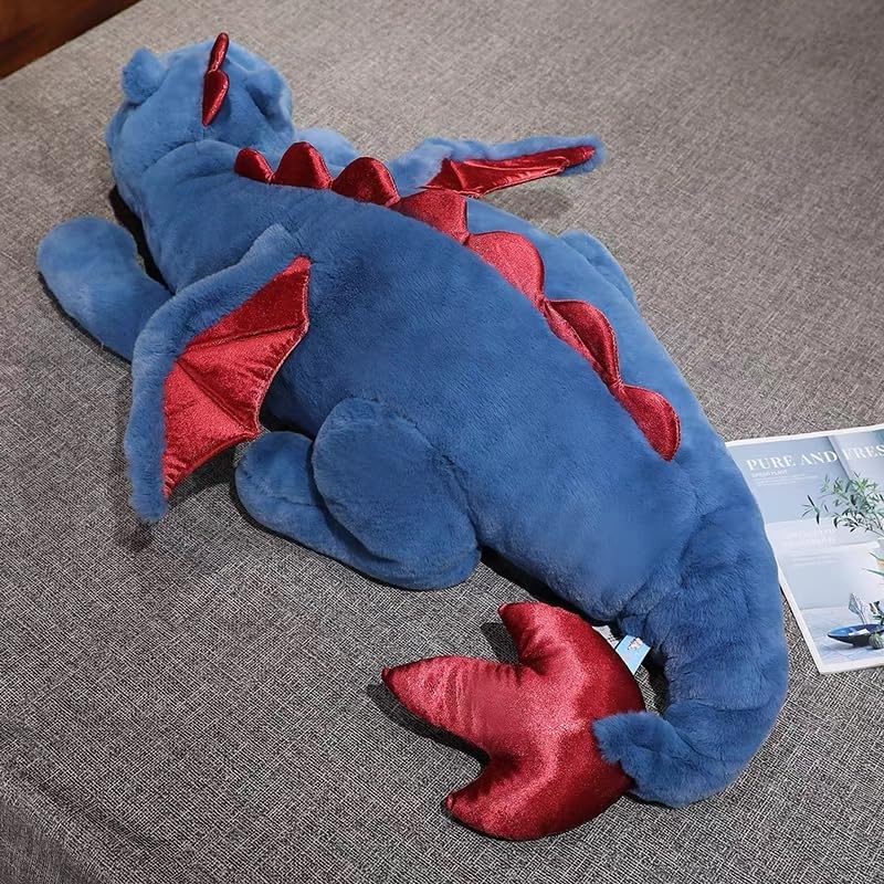 IFX24 35.4-Inch Blue Dragon Stuffed Animal | Soft Plush Pillow for Kids and Adults