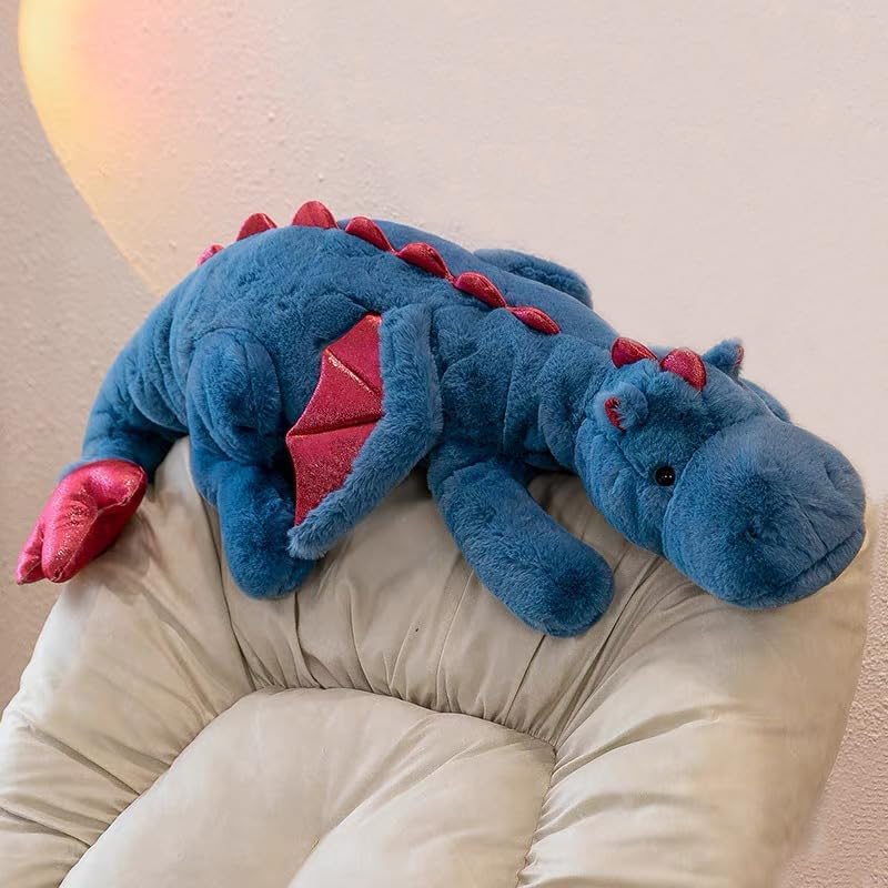 IFX24 35.4-Inch Blue Dragon Stuffed Animal | Soft Plush Pillow for Kids and Adults