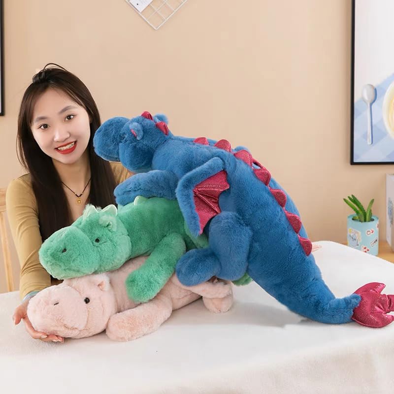 IFX24 Green Dragon Plush – 35.4-Inch Medium Soft Dinosaur-Style Stuffed Animal, CPC Certified