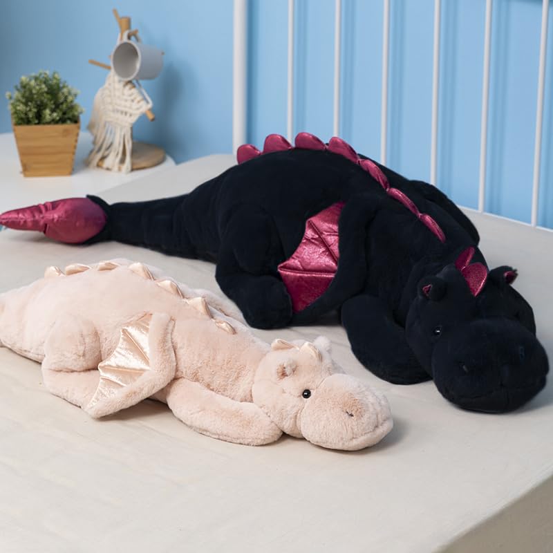 IFX24 Black Weighted Dragon Plush – 10 Lbs, 35.4 Inches for Comfort and Relaxation