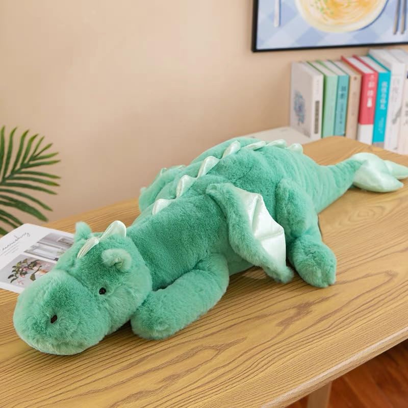 IFX24 Green Dragon Plush – 35.4-Inch Medium Soft Dinosaur-Style Stuffed Animal, CPC Certified