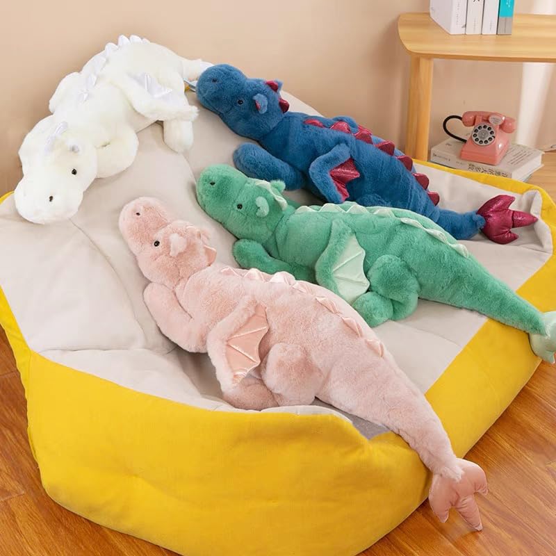 IFX24 Green Dragon Plush – 35.4-Inch Medium Soft Dinosaur-Style Stuffed Animal, CPC Certified
