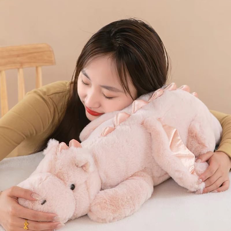 IFX24 35.4in Pink Dragon Plush - Medium Soft Dinosaur Stuffed Animal & Cozy Pillow