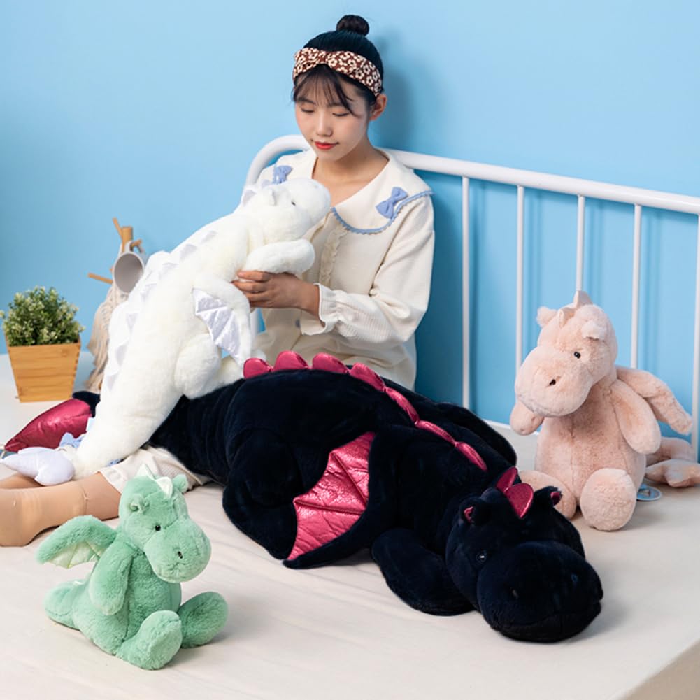 IFX24 Black Weighted Dragon Plush – 10 Lbs, 35.4 Inches for Comfort and Relaxation