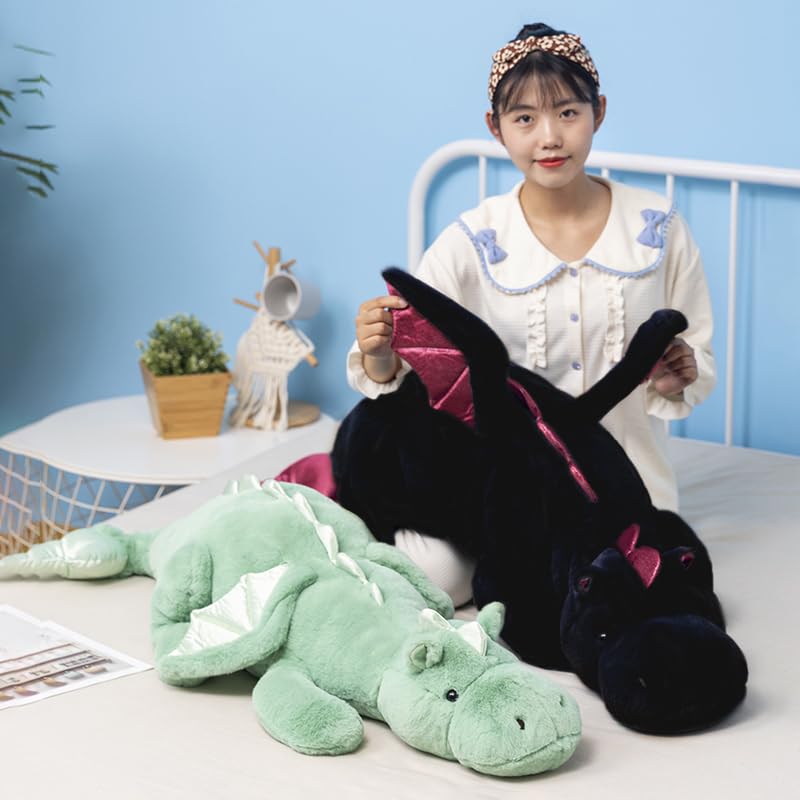 IFX24 Black Weighted Dragon Plush – 10 Lbs, 35.4 Inches for Comfort and Relaxation