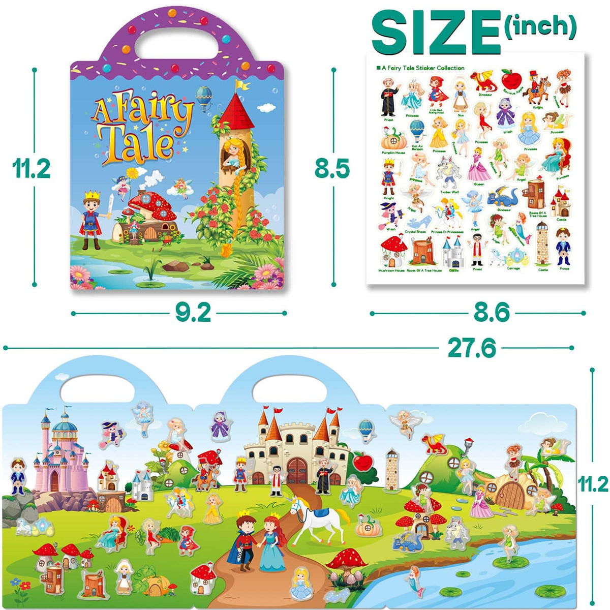 iGetooy Reusable Sticker Book for Toddlers 3+ | Travel Stickers and Learning Activities