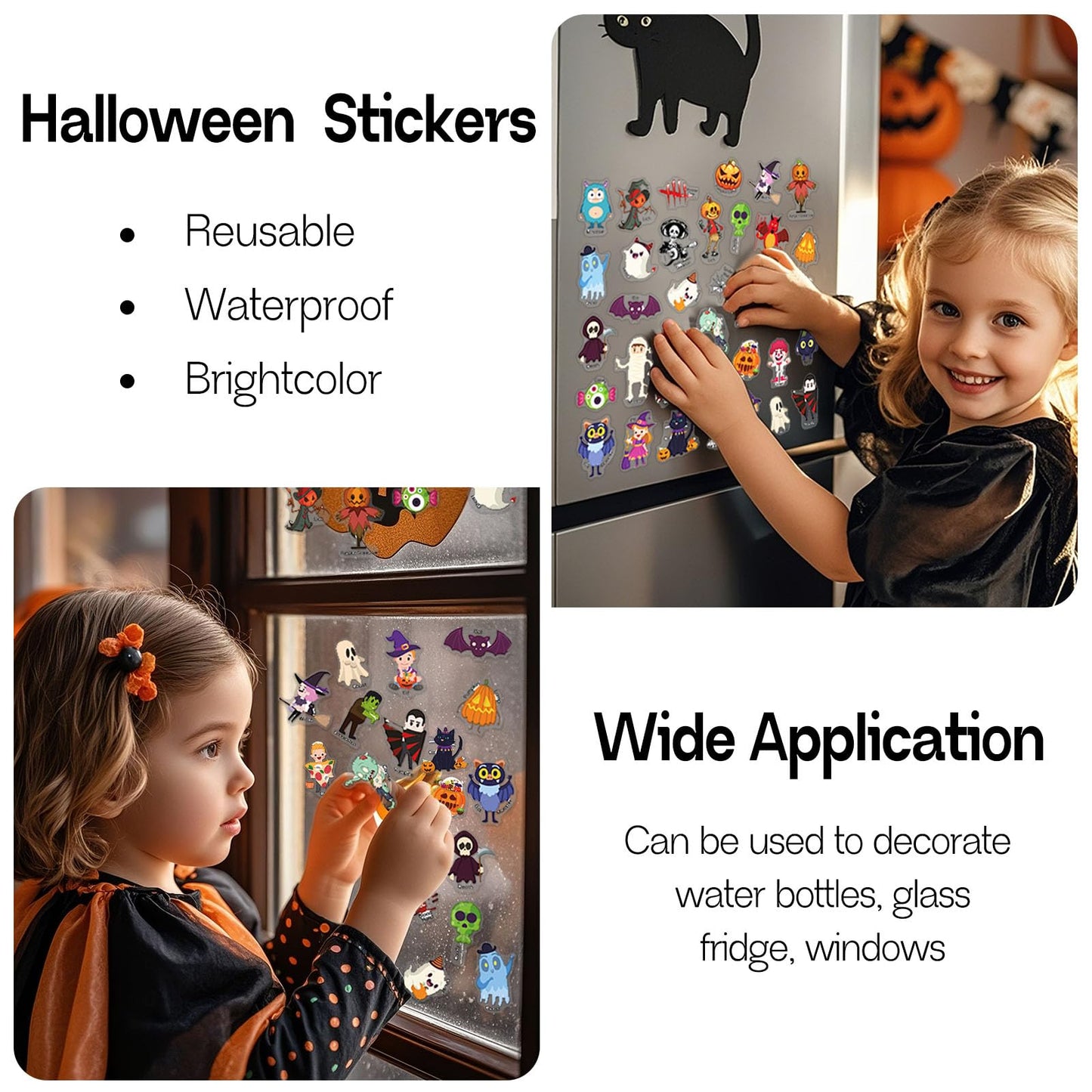 iGetooy Halloween Reusable Sticker Book for Toddlers 3+ | Halloween Stickers