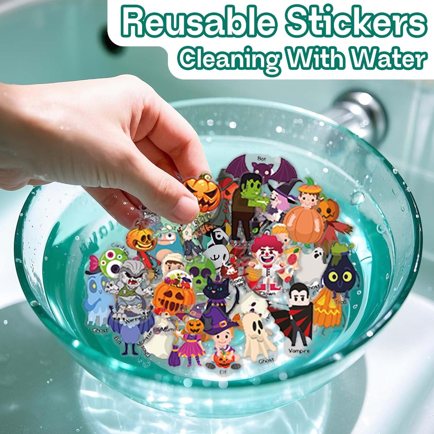 iGetooy Halloween Reusable Sticker Book for Toddlers 3+ | Halloween Stickers
